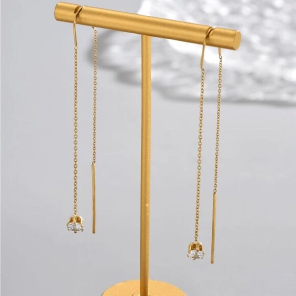 Threader Diamond Earrings M1278 - Picture 3 of 6